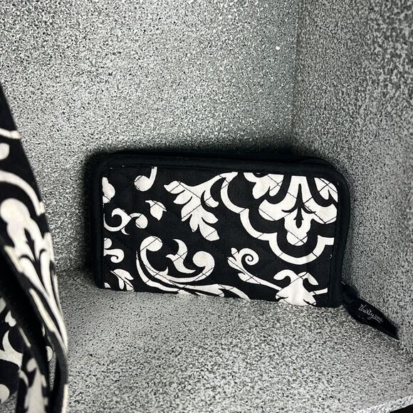 Thirty-One Organizing Shoulder Bag  Purse & Wallet Set Black Parision Pop - Picture 3 of 11